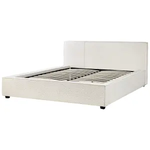 Boucle EU King Size Bed Off-White MIRANDE