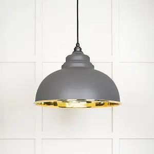 Smooth Brass Harborne Pendant in Bluff