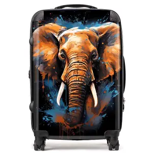 Splashart Elephant Blue Suitcase - Medium