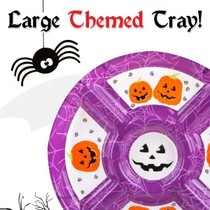 Halloween Dip Tray with Halloween Decals - Halloween Novelty Tray Party - Purple