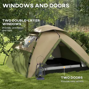 3 Person Tent Green/Beige