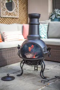 La Hacienda Murcia Medium Steel Chimenea With Grill