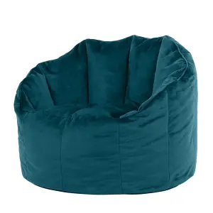 icon Sirena Scallop Chair Bean Bag Teal Green Velvet Bean Bags