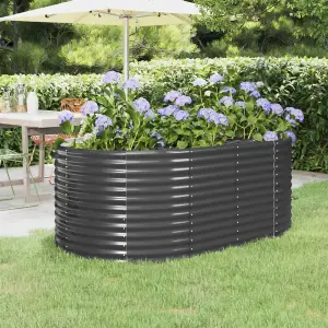 Berkfield Garden Planter Powder-coated Steel 175x100x68 cm Anthracite