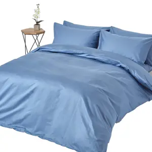 Homescapes Air Force Blue Egyptian Cotton Duvet Cover with Pillowcases 1000 Thread Count, King