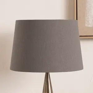 30cm Grey Linen Tapered Cylinder Table Lampshade Modern Self Lined Lamp Shade