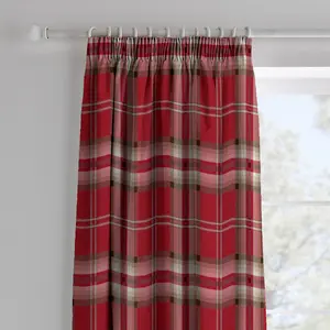 Kelso Pencil Pleat Room Darkening Curtains (Set of 2) Red