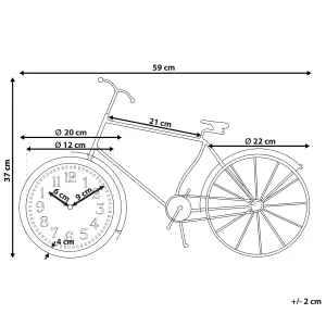 Beliani Retro Clock LILLO Metal Black