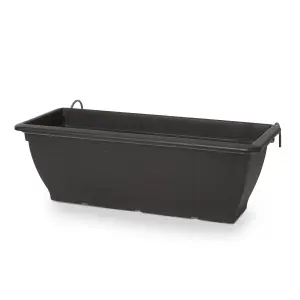 Verve Florus Black Plastic Bell Rectangular Trough (H)20cm (W)24.5cm