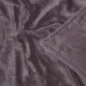 Homescapes Dark Grey Velvet Quilted Throw, 150 x 200 cm