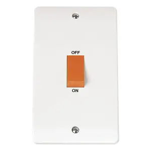 Click Scolmore Mode Single Rocker Switch 2 Gang Polar White - CMA202