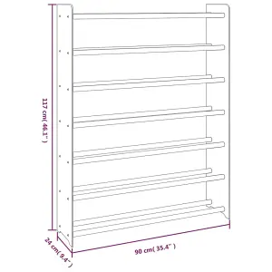 Berkfield Shoe Rack Grey 90x24x117 cm Engineered Wood