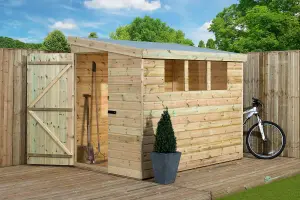 Empire 3000  Pent 7x5 pressure treated tongue and groove wooden garden shed door left side panel (7' x 5' / 7ft x 5ft) (7x5)