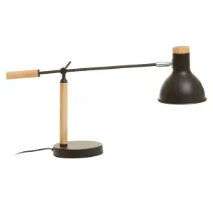 Interiors by Premier Matte Black Table Lamp, Easy to Assemble Bedside Table Light, Eco-friendly Lamp for Table Living Room