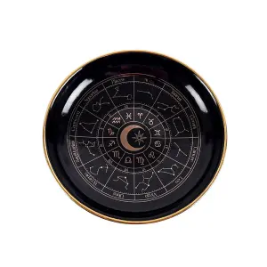 Something Different Astrology Wheel Trinket Dish Black (One Size)