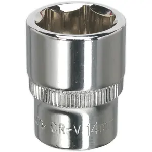 High-Quality 14mm Forged Steel Drive Socket with Polished Chrome Finish