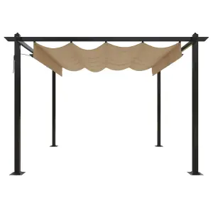 Berkfield Garden Gazebo with Retractable Roof 3x3 m Taupe