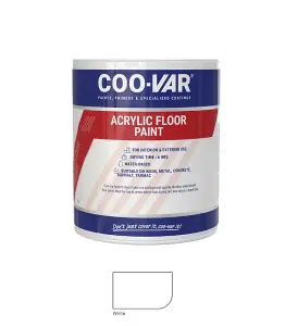 CooVar Acrylic Floor Paint - White - 2.5 Litre