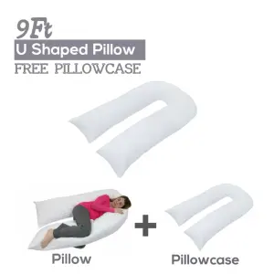 9FT U Pillow with FREE Pillowcase Maternity Pregnancy Support U Shaped Pillow