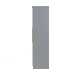 Helmsley Tall 5 Door 2 Drawer 1 Mirror Wardrobe in Dusk Grey (Ready Assembled)