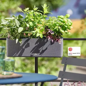 LECHUZA CUBE Color Triple Slate Hanging Table Self-watering Planter with Water Level Indicator H14 L40 W14 cm, 5L