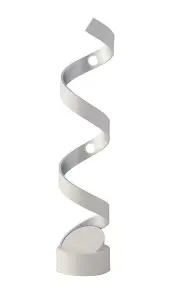 Luminosa HELIX LED Swirl Table Lamp White, Silver 960lm 3000K 14.5x66cm