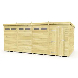 DIY Sheds 16x8 Pent Security Shed - Single Door