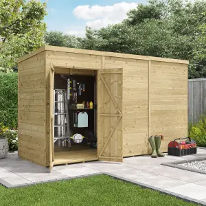 BillyOh Switch Tongue and Groove Pent Wooden Shed - 12x4 Windowless - 15mm Thickness