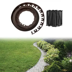 10m x 60mm high lengths of flexible edging for lawns,grass drives,paths and flower borders, in FOREST BROWN ,ideal for curves