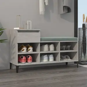 Berkfield Shoe Cabinet Concrete Grey 102x36x60 cm Engineered Wood