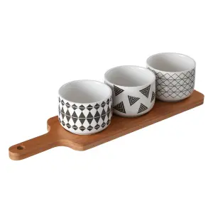 Interiors by Premier Soiree Serving Board With Patterned Dishes