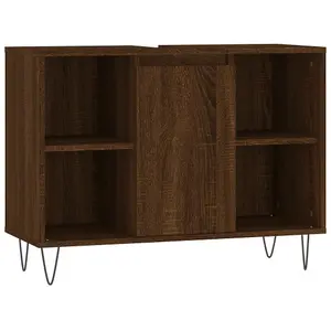 Berkfield Bathroom Cabinet Brown Oak 80x33x60 cm Engineered Wood