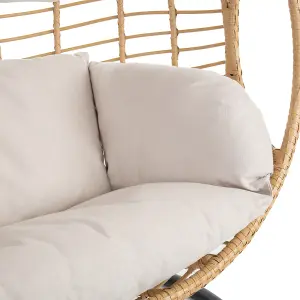 Charles Bentley Double Hanging Swing Chair Seat H196 x D117 x W167cm Natural