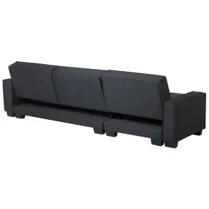 Corner Sofa ROMEDAL Graphite Grey Fabric Left Hand