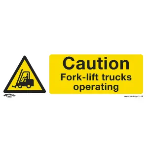 Sealey Warning Safety Sign Caution Fork-Lift Trucks Rigid Plastic x10 SS44P10