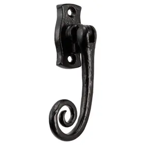 Left Handed Espagnolette Window Fastener Locking Black Antique 24 x 58mm