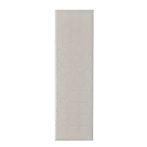 Johnson Tiles Mayfair White Gloss Patterned Textured Ceramic Indoor Wall Tile, Pack of 54, (L)245mm (W)75mm