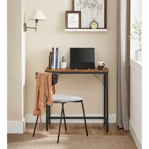 Jana Desk Rustic Brown/Black / 76cm H x 80cm W x 50cm D