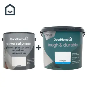 GoodHome Durable North pole Matt Emulsion paint, 5L