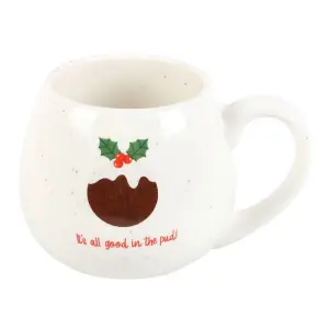 Something Different All Good In The Pud Rounded Christmas Mug White (One Size)