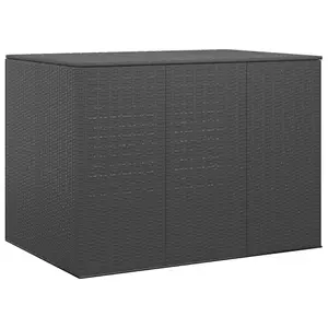 Berkfield Garden Cushion Box PE Rattan 145x100x103 cm Black