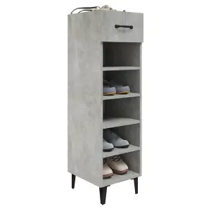 Berkfield Shoe Cabinet Concrete Grey 30x35x105 cm Engineered Wood