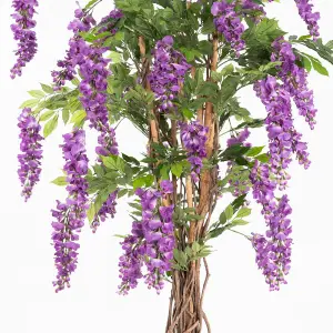 Blooming Artificial - Luxury Faux Wisteria Tree - Purple, Liana Stem, Indoor Use