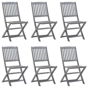 Berkfield Folding Outdoor Chairs 6 pcs Solid Acacia Wood