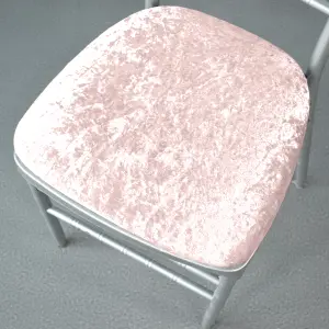 Rose Pink Velvet Chair Seat Pad Cover - Pack of 1