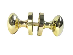 Door Knobs Round Victorian Mortice Knob Sprung - Polished Brass 56mm