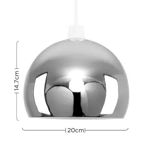 ValueLights Arco Silver Ceiling Pendant Shade and B22 GLS LED 10W Warm White 3000K Bulb