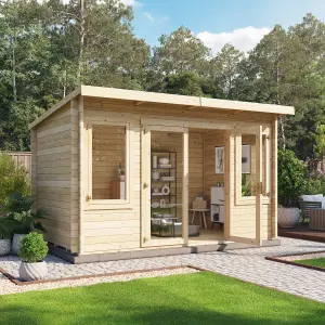 BillyOh Fraya Pent Log Cabin - 4.0m x 2.5m (13 x 8ft) - 28mm