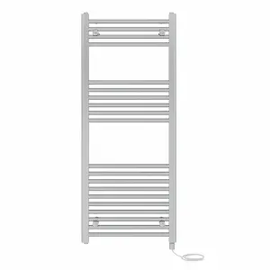 Right Radiators Prefilled Electric Straight Heated Towel Rail Bathroom Ladder Warmer Rads - Chrome 1200x500 mm