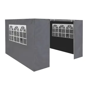 Dellonda Premium Side Walls Doors Windows For Gazebo Marquee Fits 2 x 2m - Grey